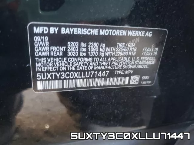 5UXTY3C0XLLU71447 фото 2