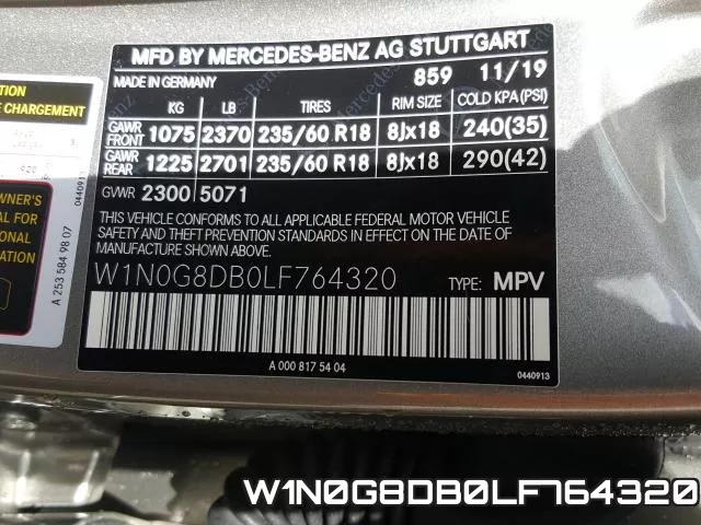 W1N0G8DB0LF764320 фото 2