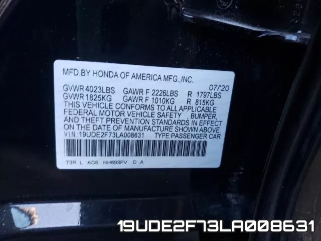 19UDE2F73LA008631 фото 2