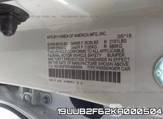 19UUB2F62KA000504 фото 10