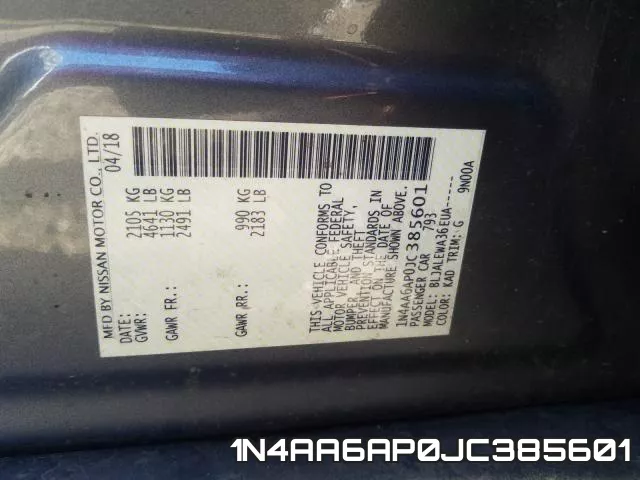 1N4AA6AP0JC385601 фото 2