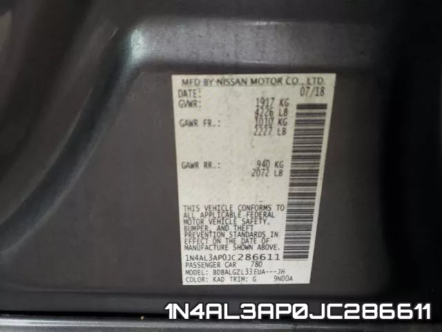 1N4AL3AP0JC286611 фото 2
