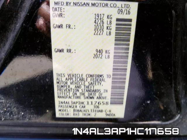 1N4AL3AP1HC117658 фото 2