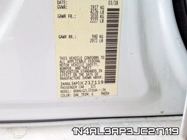 1N4AL3AP3JC217119 фото 2