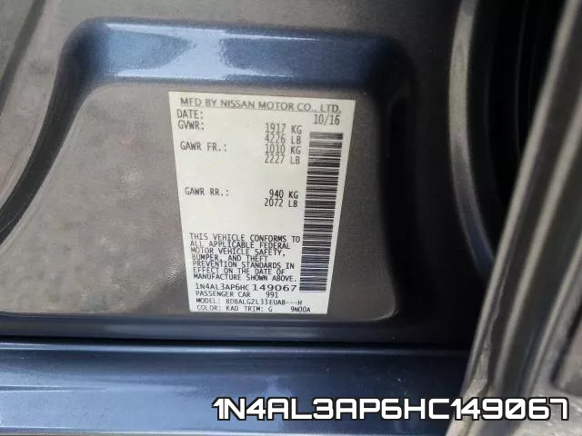 1N4AL3AP6HC149067 фото 2