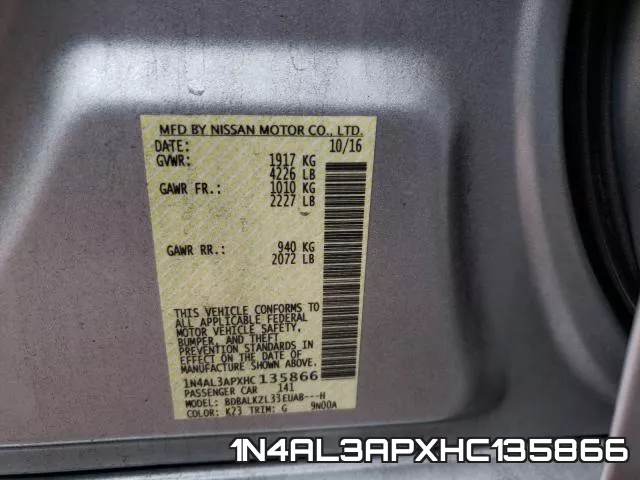 1N4AL3APXHC135866 фото 2