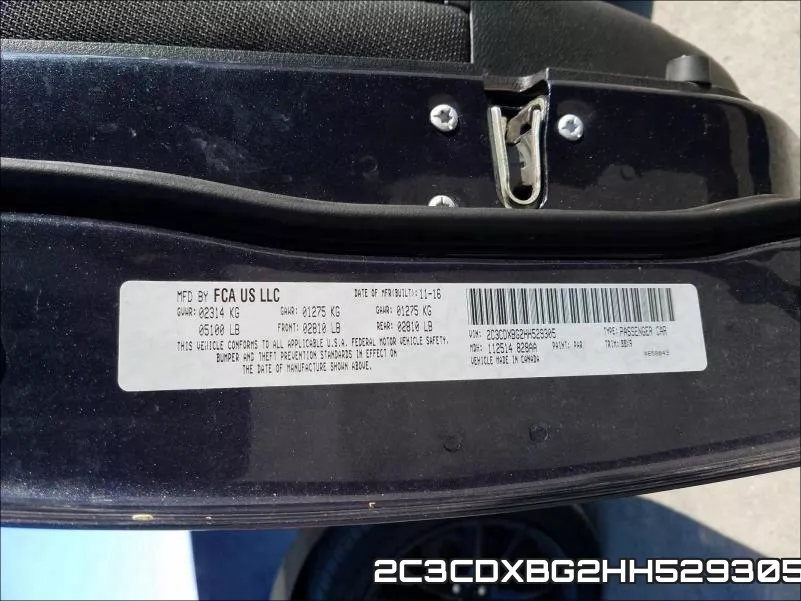 2C3CDXBG2HH529305 фото 2
