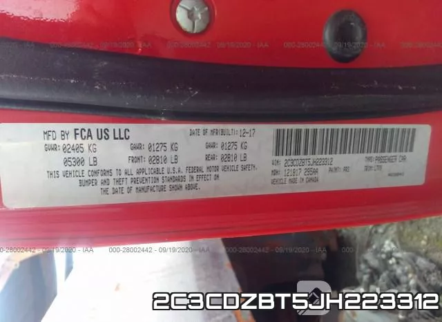 2C3CDZBT5JH223312 фото 10