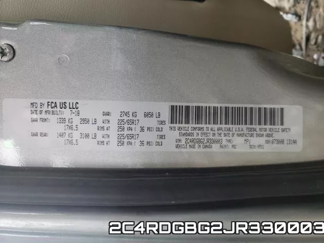 2C4RDGBG2JR330003 фото 2