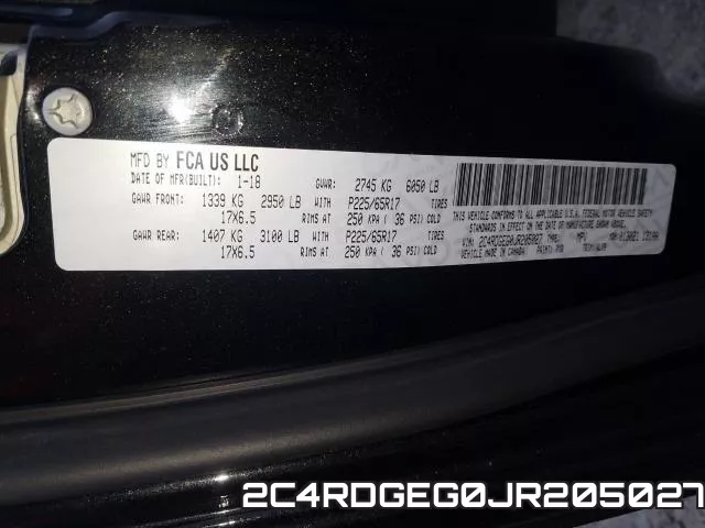 2C4RDGEG0JR205027 фото 2