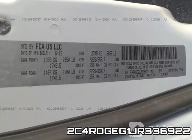 2C4RDGEG1JR336922 фото 10
