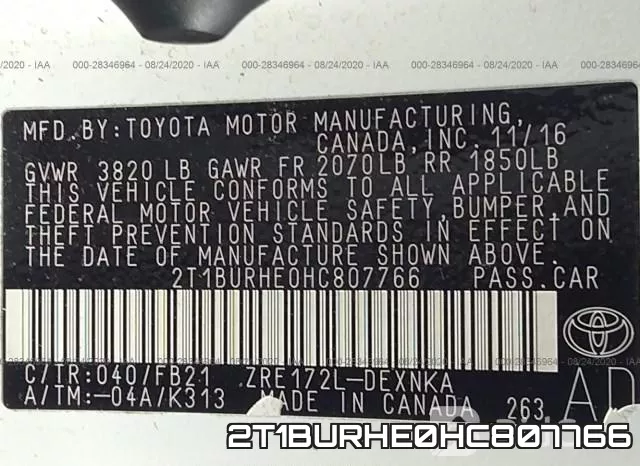 2T1BURHE0HC807766 фото 10