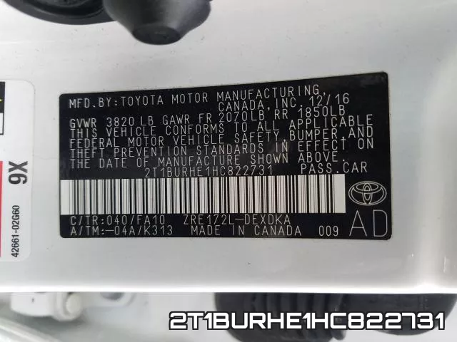 2T1BURHE1HC822731 фото 2