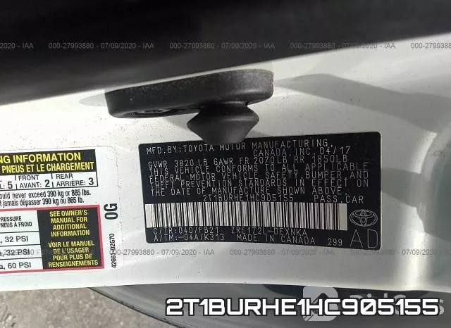 2T1BURHE1HC905155 фото 10