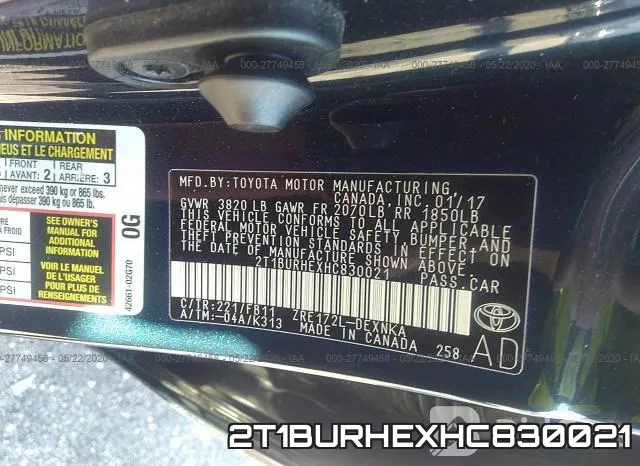 2T1BURHEXHC830021 фото 10