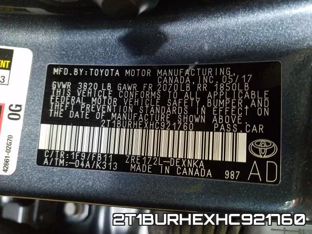 2T1BURHEXHC921760 фото 2
