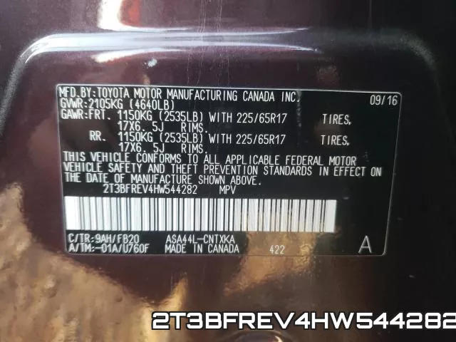 2T3BFREV4HW544282 фото 2
