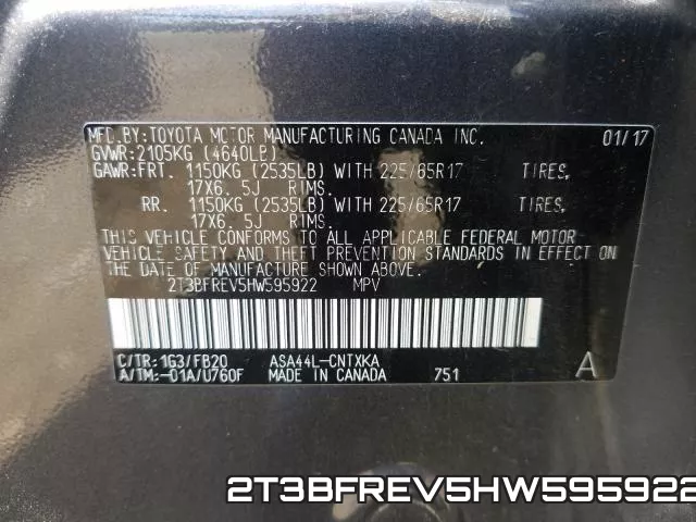 2T3BFREV5HW595922 фото 2