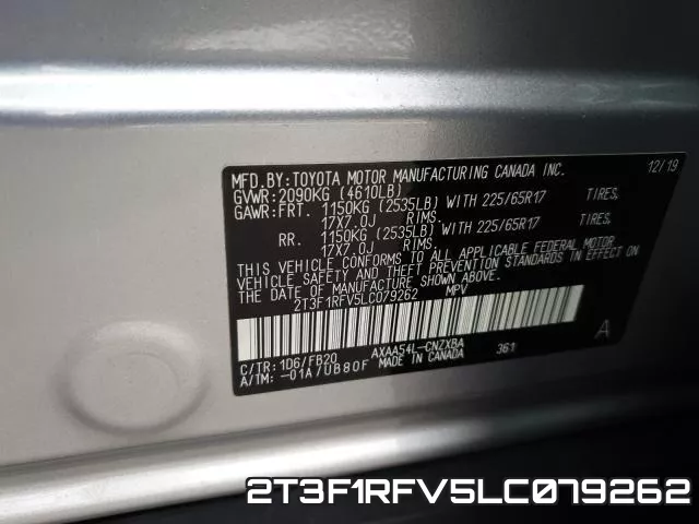 2T3F1RFV5LC079262 фото 2