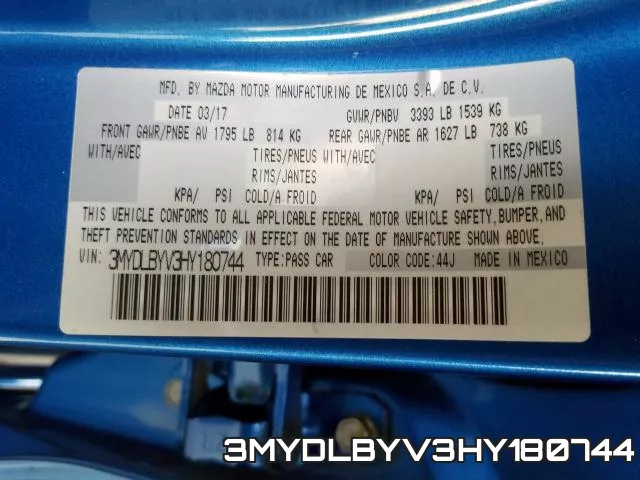3MYDLBYV3HY180744 фото 2