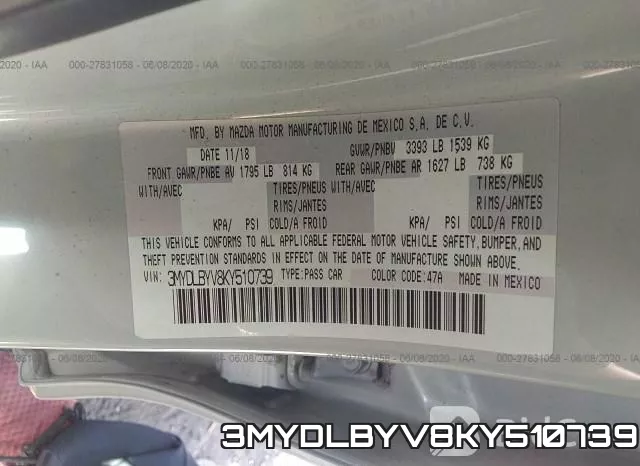 3MYDLBYV8KY510739 фото 10