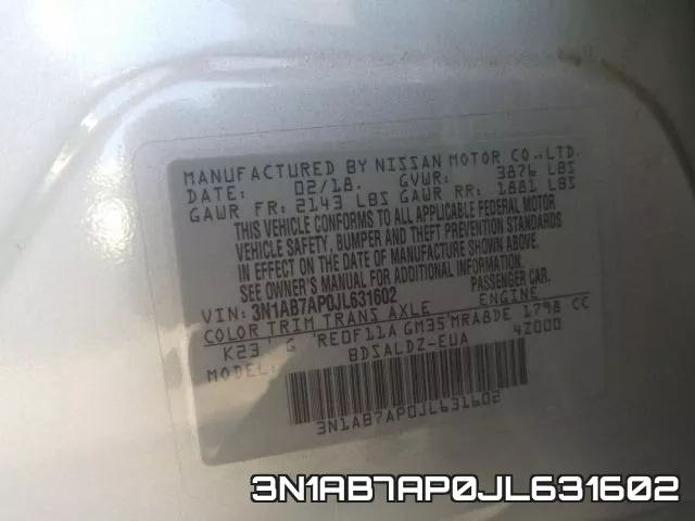 3N1AB7AP0JL631602 фото 2