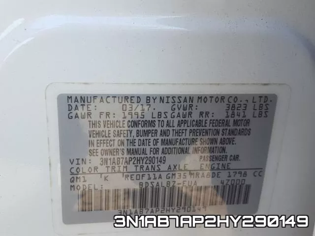 3N1AB7AP2HY290149 фото 2