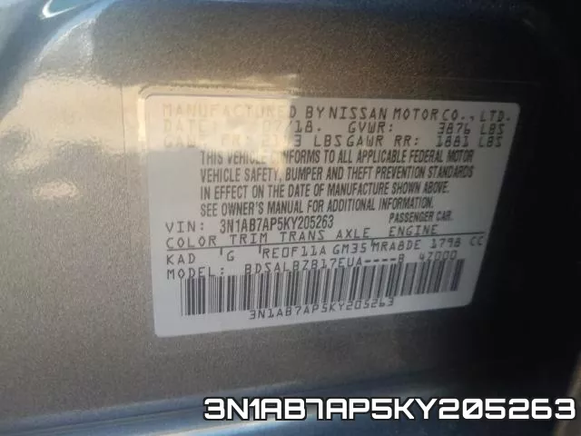 3N1AB7AP5KY205263 фото 2