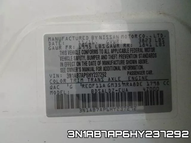 3N1AB7AP6HY237292 фото 2