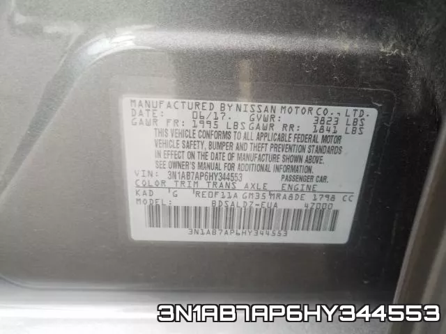 3N1AB7AP6HY344553 фото 2