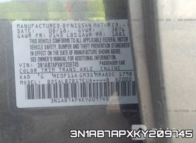 3N1AB7APXKY209745 фото 10