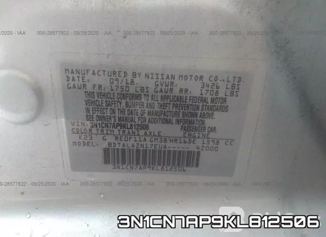 3N1CN7AP9KL812506 фото 10