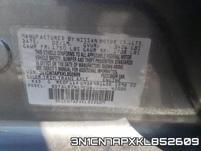 3N1CN7APXKL852609 фото 2