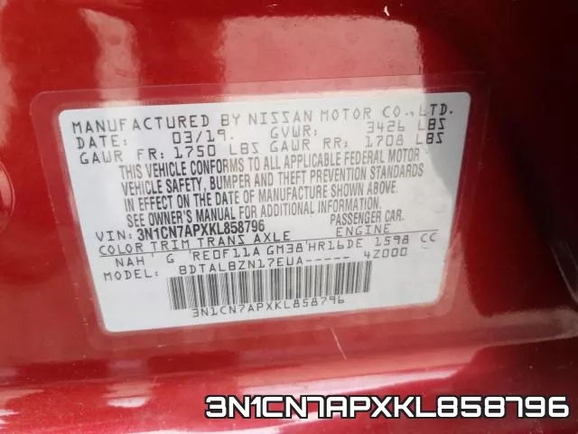 3N1CN7APXKL858796 фото 2
