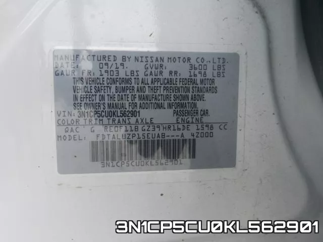 3N1CP5CU0KL562901 фото 2