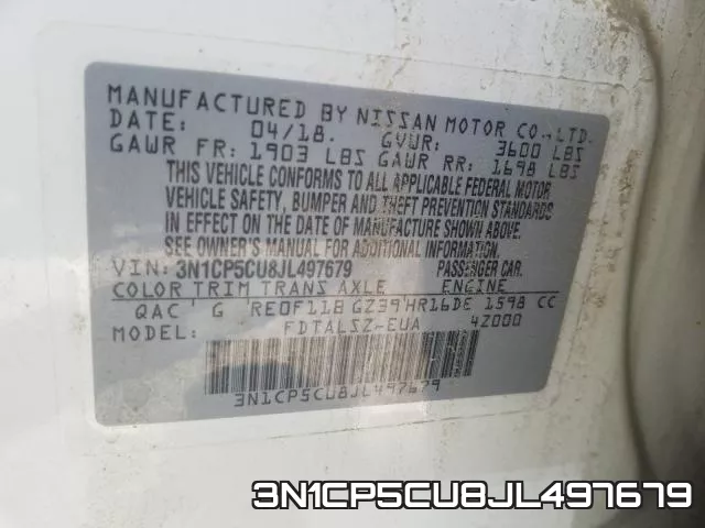3N1CP5CU8JL497679 фото 2