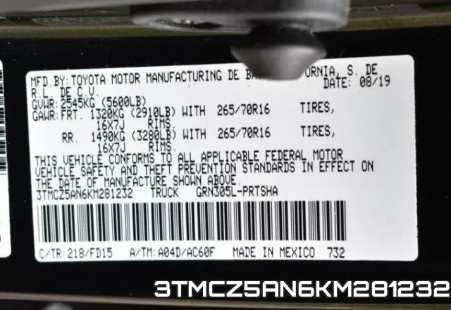 3TMCZ5AN6KM281232 фото 2