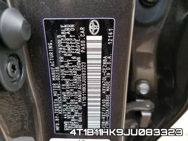4T1B11HK9JU083323 фото 2
