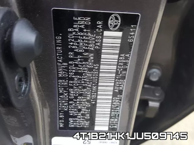 4T1B21HK1JU509745 фото 2