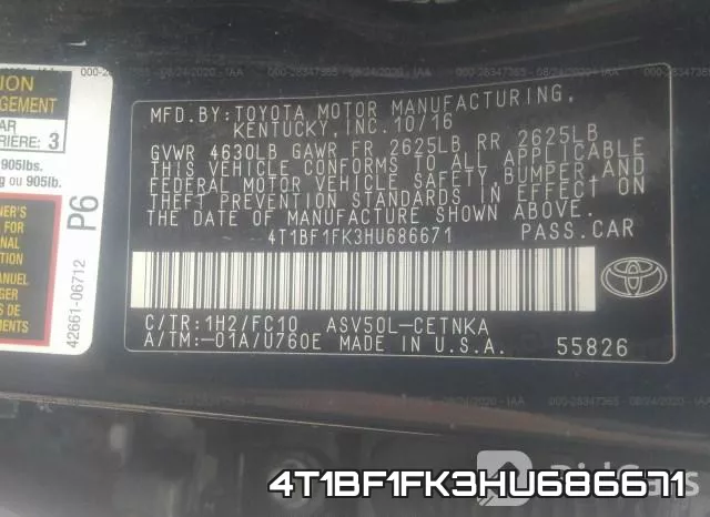 4T1BF1FK3HU686671 фото 10