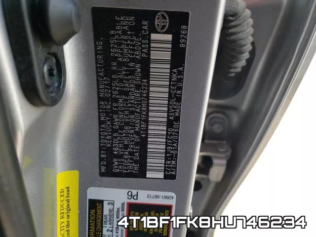 4T1BF1FK8HU746234 фото 2