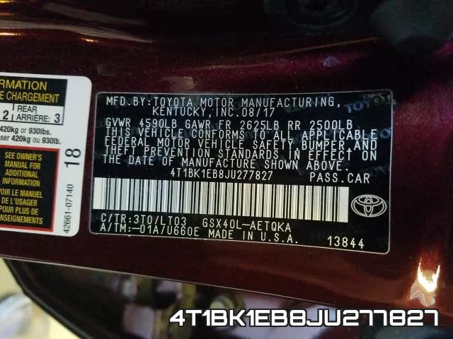 4T1BK1EB8JU277827 фото 2