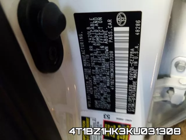 4T1BZ1HK3KU031308 фото 2