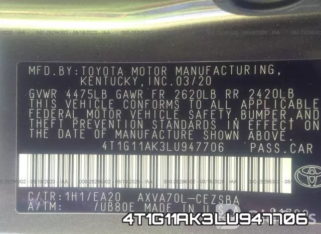 4T1G11AK3LU947706 фото 10