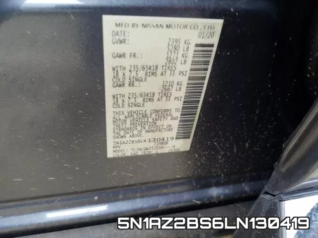 5N1AZ2BS6LN130419 фото 2
