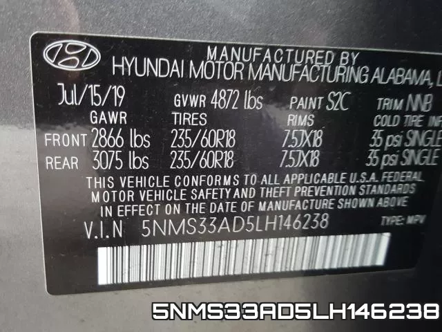 5NMS33AD5LH146238 фото 2