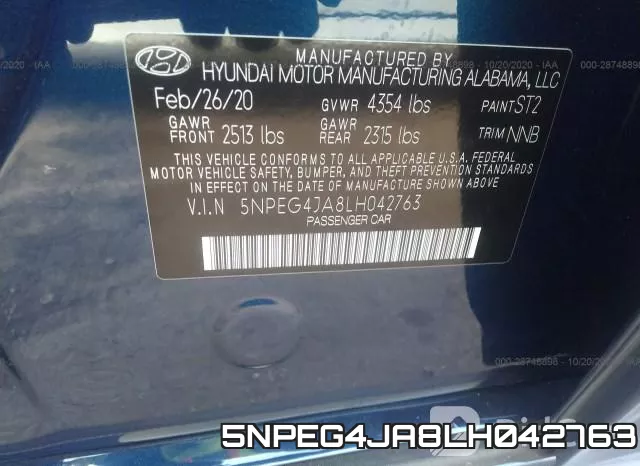 5NPEG4JA8LH042763 фото 10