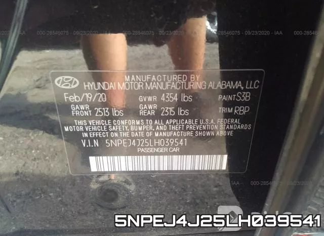 5NPEJ4J25LH039541 фото 10