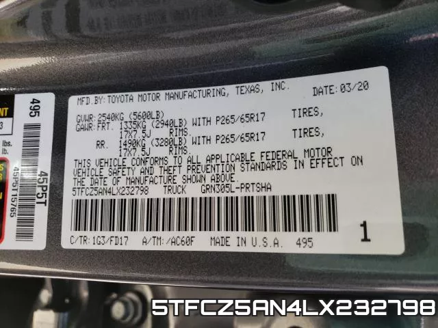 5TFCZ5AN4LX232798 фото 2