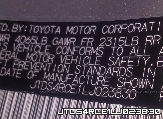 JTDS4RCE1LJ023830 фото 10